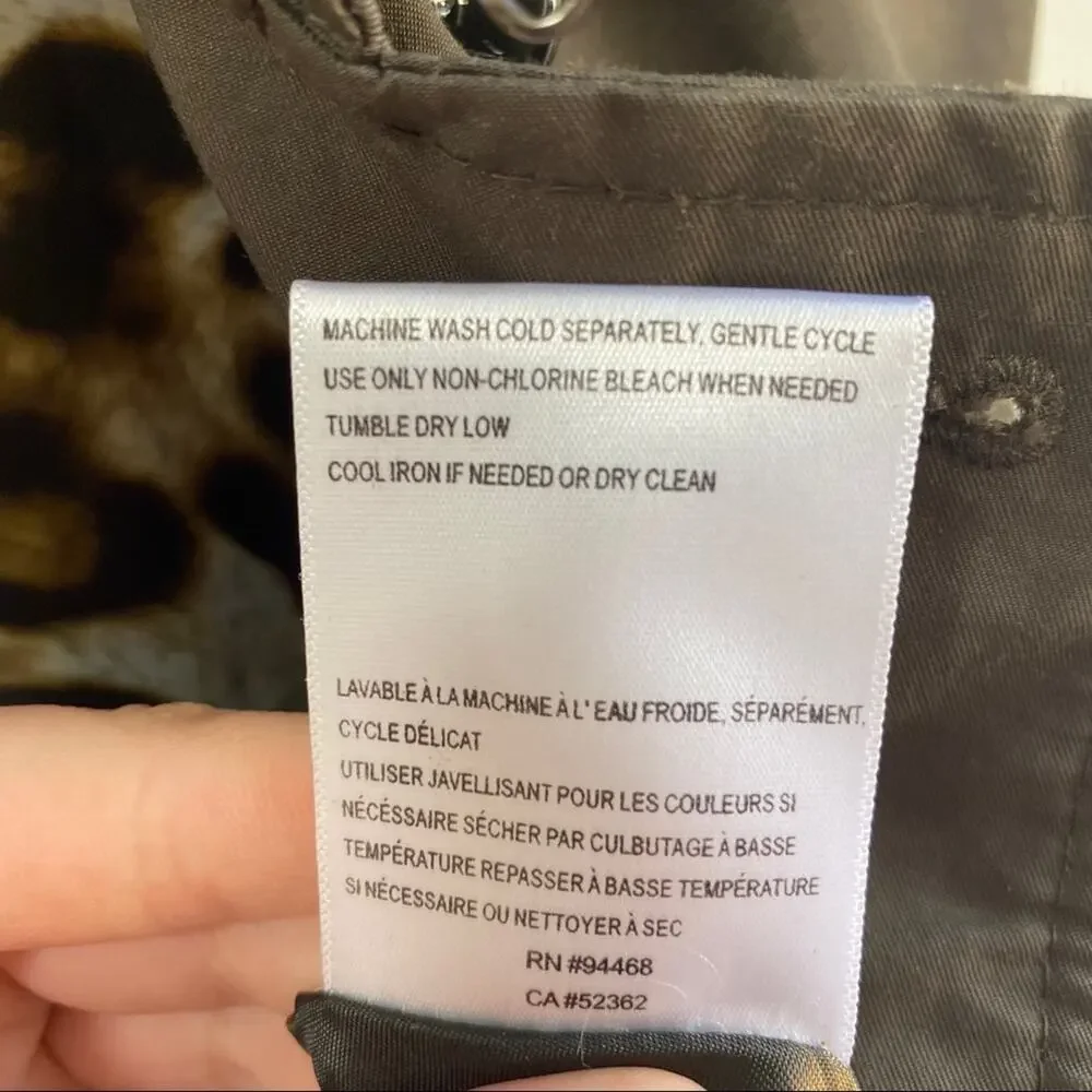 NEW Laundry By Shelli Segal Coat Brown‎ Leopard